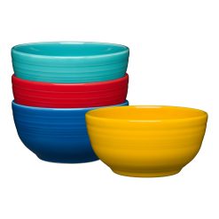 Fiesta Dinnerware - Mixed Vibrant Bistro Coupe 5 1/2 Inch Cereal Bowl 22 oz, Set of 4 - Mixed Vibrant Bistro Coupe 5 1/2 Inch Cereal Bowl 22 oz, Set of 4