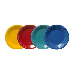 Fiesta Dinnerware - Mixed Vibrant Classic Rim 7 1/4 Inch Salad Plate, Set of 4 - Mixed Vibrant Classic Rim 7 1/4 Inch Salad Plate, Set of 4