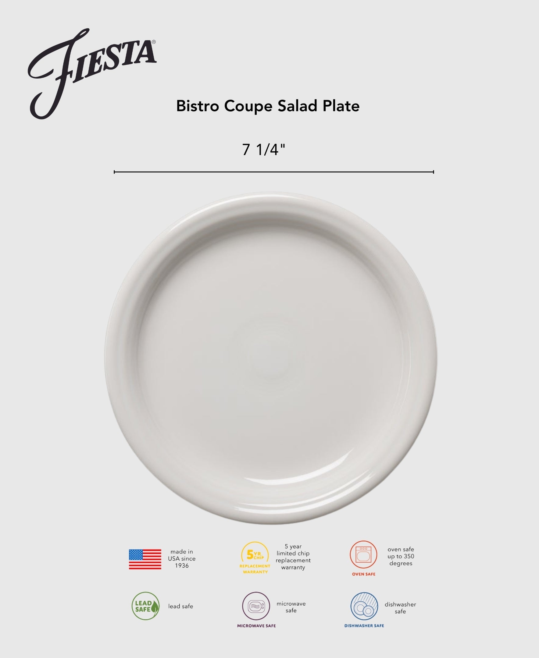 Fiesta Dinnerware - Bistro Coupe 7 1/4 Inch Salad Plate - Bistro Coupe 7 1/4 Inch Salad Plate - Image 3