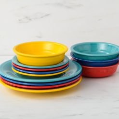 Alternative view of Fiesta Dinnerware - Mixed Vibrant Classic Rim 12-Piece Dinnerware Set, Service for 4 - Mixed Vibrant Classic Rim 12-Piece Dinnerware Set, Service for 4