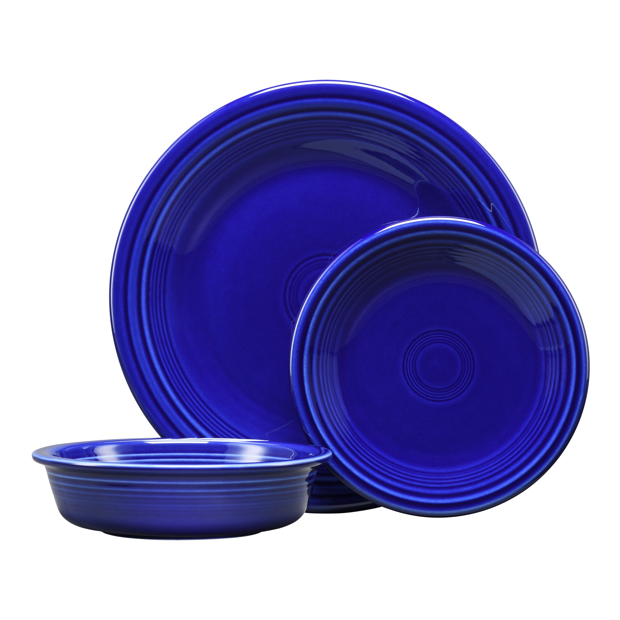Fiesta Dinnerware - New Retired Classic Rim 3-Piece Place Setting, Service for 1 - New Retired Classic Rim 3-Piece Place Setting, Service for 1