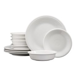 Fiesta Dinnerware - Classic Rim 12-Piece Dinnerware Set, Service for 4 - Classic Rim 12-Piece Dinnerware Set, Service for 4