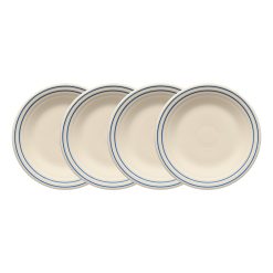 Fiesta Dinnerware - Americana Lapis Band Set of 4 Classic Rim 9 Inch Luncheon Plate - Americana Lapis Band Set of 4 Classic Rim 9 Inch Luncheon Plate