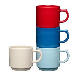 Fiesta Dinnerware - Mixed Americana 16 OZ Set of 4 Stackable Mug Set - Mixed Americana 16 OZ Set of 4 Stackable Mug Set