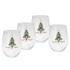Fiesta Dinnerware - 15 oz. Fiesta® Christmas Tree Stemless Wine, Set of 4 - 15 oz. Fiesta® Christmas Tree Stemless Wine, Set of 4