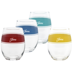 Fiesta Dinnerware - Vibrant 15 oz. Frame Stemless Wine Glass Mixed Color (Set of 4) - Vibrant 15 oz. Frame Stemless Wine Glass Mixed Color (Set of 4)