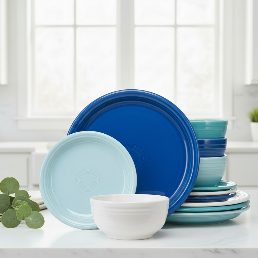 Fiesta Dinnerware - Mixed Coastal Blues Bistro Coupe 12-Piece Dinnerware Set, Service for 4 - Mixed Coastal Blues Bistro Coupe 12-Piece Dinnerware Set, Service for 4 - Image 3