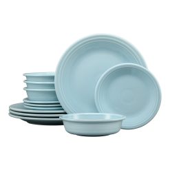 Fiesta Dinnerware - Classic Rim 12-Piece Dinnerware Set, Service for 4 - Classic Rim 12-Piece Dinnerware Set, Service for 4