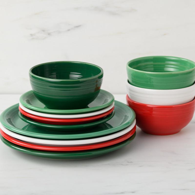 Fiesta Dinnerware - Christmas Mixed Color Bistro Coupe 12-Piece Dinnerware Set, Service for 4 - Christmas Mixed Color Bistro Coupe 12-Piece Dinnerware Set, Service for 4 - Image 2