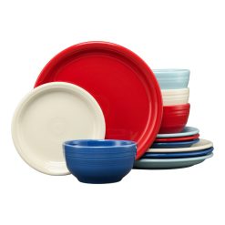 Fiesta Dinnerware - Mixed Americana Bistro Coupe 12-Piece Dinnerware Set, Service for 4 - Mixed Americana Bistro Coupe 12-Piece Dinnerware Set, Service for 4