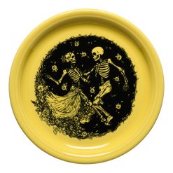 Fiesta Dinnerware - Skeleton Duet Sunflower Bistro Coupe 9 Inch Luncheon Plate - Skeleton Duet Sunflower Bistro Coupe 9 Inch Luncheon Plate