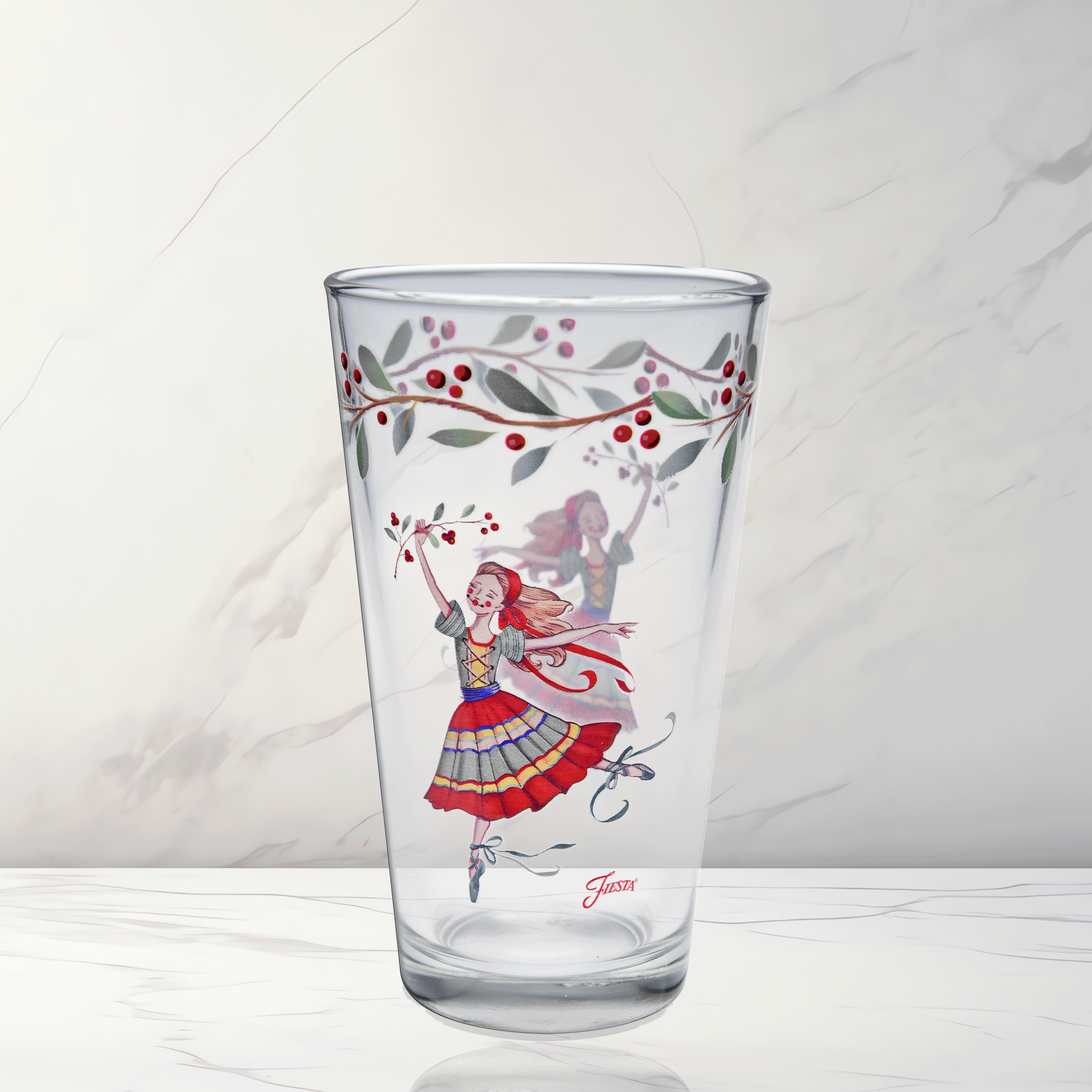 Fiesta Dinnerware - Nutcracker The Ballerina 16 oz. Cooler Glass - Set of 4 - Nutcracker The Ballerina 16 oz. Cooler Glass - Set of 4 - Image 3