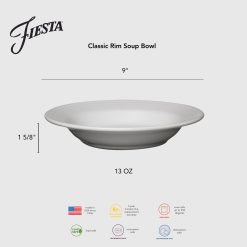 Alternative view of Fiesta Dinnerware - Sky Classic Rim 9 Inch Soup Bowl 13 OZ - Sky Classic Rim 9 Inch Soup Bowl 13 OZ