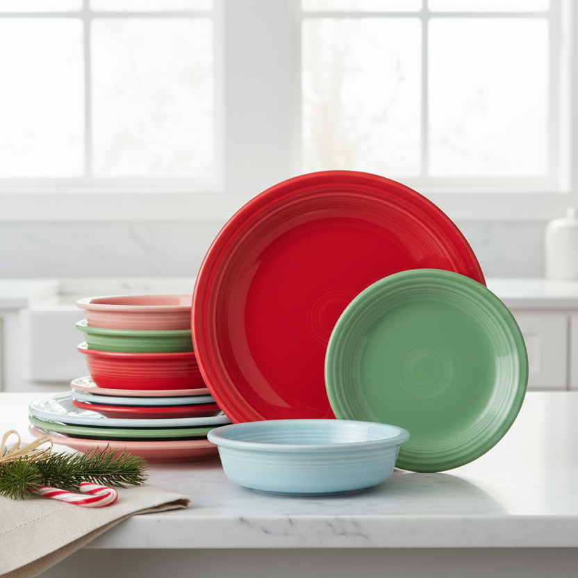 Fiesta Dinnerware - Peppermint Frost Mixed Color Classic Rim 12-Piece Dinnerware Set, Service for 4 - Peppermint Frost Mixed Color Classic Rim 12-Piece Dinnerware Set, Service for 4 - Image 2
