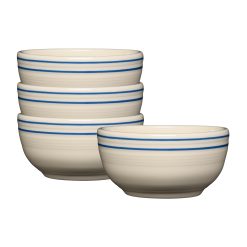 Fiesta Dinnerware - Americana Lapis Bands Set of 4 Bistro Coupe 5 1/2 Inch Cereal Bowl 22 oz - Americana Lapis Bands Set of 4 Bistro Coupe 5 1/2 Inch Cereal Bowl 22 oz