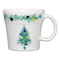 Fiesta Dinnerware - Blue Christmas Tree on White 15 OZ Tapered Mug - Blue Christmas Tree on White 15 OZ Tapered Mug