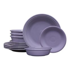 Fiesta Dinnerware - Lavender Classic Rim 12-Piece Dinnerware Set, Service for 4 - Lavender Classic Rim 12-Piece Dinnerware Set, Service for 4