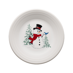 Fiesta Dinnerware - Retired Snowman Classic Rim 9 Inch Luncheon Plate - Retired Snowman Classic Rim 9 Inch Luncheon Plate