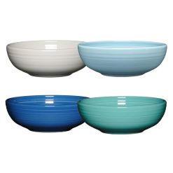 Fiesta Dinnerware - Mixed Coastal Blue Bistro Coupe 7 5/8-Inch 38OZ Medium Bowls, Set of 4 - Mixed Coastal Blue Bistro Coupe 7 5/8-Inch 38OZ Medium Bowls, Set of 4
