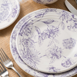Alternative view of Fiesta Dinnerware - Botanical Floral Lavender Classic Rim 9 Inch Luncheon Plate - Botanical Floral Lavender Classic Rim 9 Inch Luncheon Plate