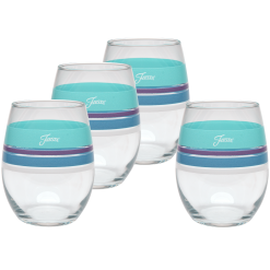 Fiesta Dinnerware - Retired 15 oz. Fiesta® Edgeline Stemless Wine Coastal, Set of 4 - Retired 15 oz. Fiesta® Edgeline Stemless Wine Coastal, Set of 4