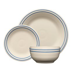 Fiesta Dinnerware - Americana Lapis Band Classic Bistro 3-Piece Place Setting, Service For 1 - Americana Lapis Band Classic Bistro 3-Piece Place Setting, Service For 1