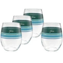 Fiesta Dinnerware - Mixed Aegean 15 oz. Edgeline Stemless Wine, Set of 4 - Mixed Aegean 15 oz. Edgeline Stemless Wine, Set of 4
