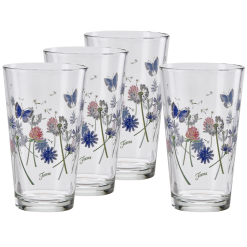 Fiesta Dinnerware - Breezy Floral 16 oz. Cooler Glass - Set of 4 - Breezy Floral 16 oz. Cooler Glass - Set of 4