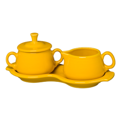 Alternative view of Fiesta Dinnerware - New Retired 4-Piece Sugar Bowl and Creamer Set with Tray - New Retired 4-Piece Sugar Bowl and Creamer Set with Tray